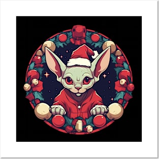 Sphynx Cat Xmas, Love Cats Posters and Art